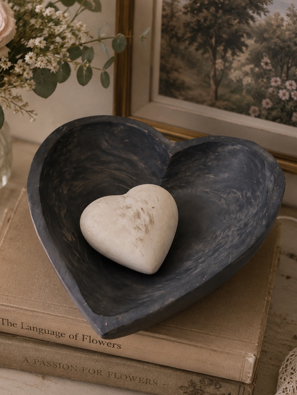 Jumbo wood carved heart bowl hand carved heart wooden hearts Valentines Day